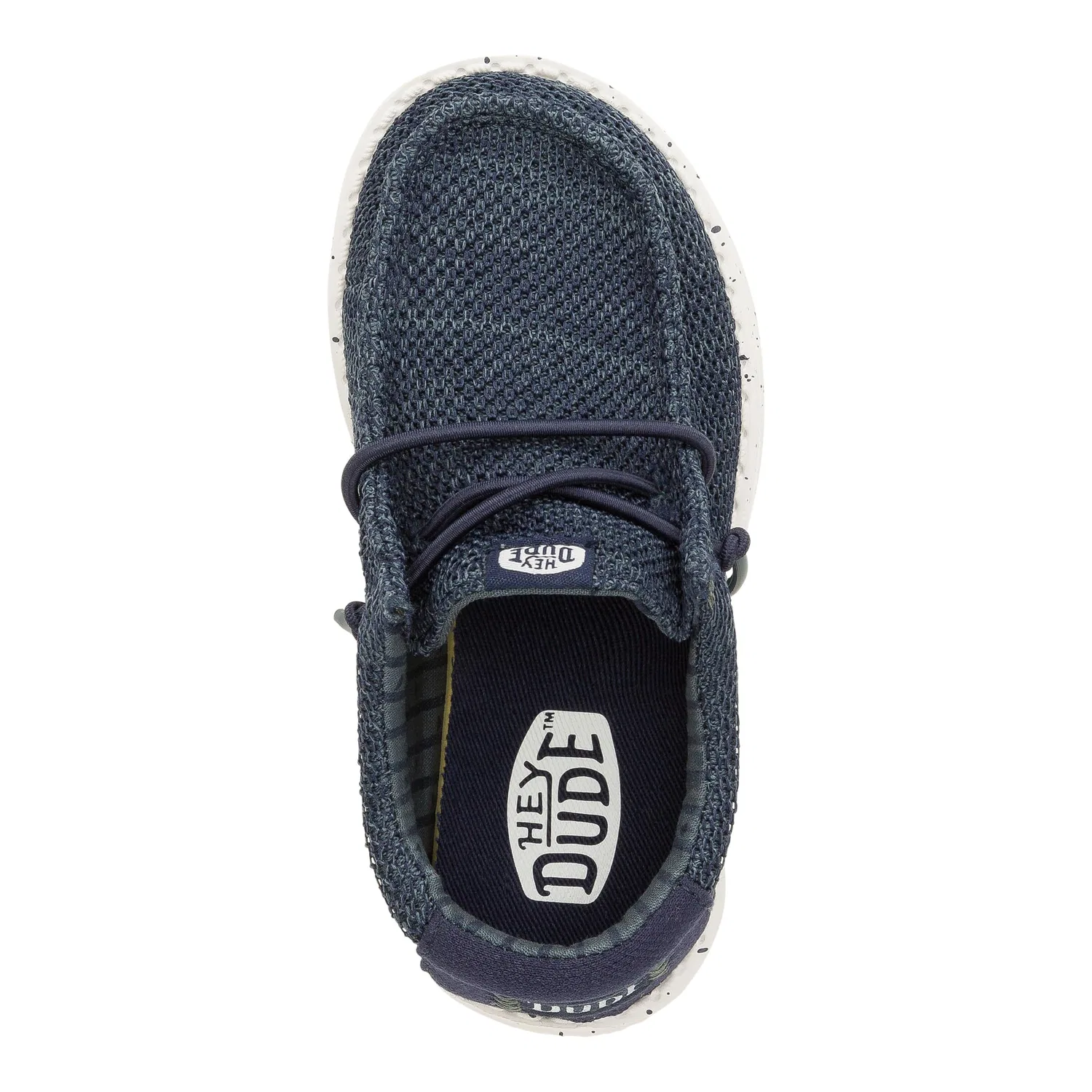 Детские мокасины для мальчиков с эластичными шнурками Wally Stretch Sox HEYDUDE, Navy Blue — фото 3