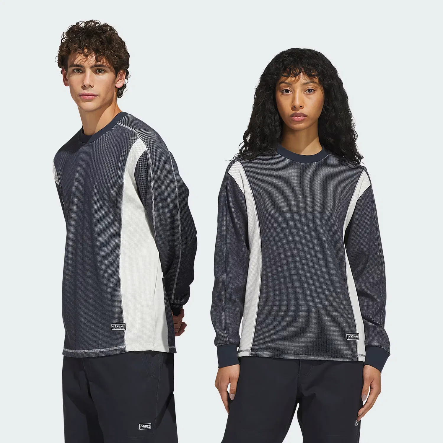 Футболка с длинным рукавом Skateboarding Waffle Adidas Originals, Aurora Ink/Orbit Grey