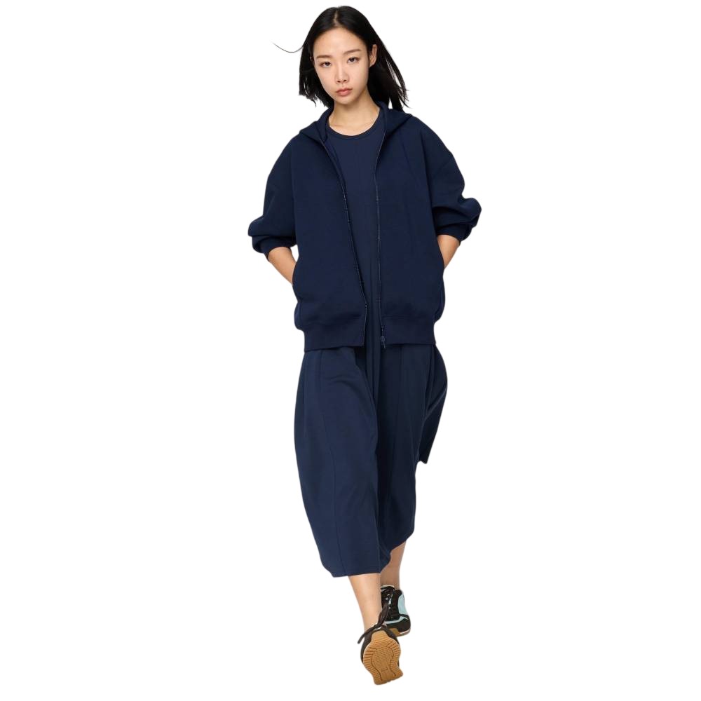 Худи Uniqlo Oversized Full-zip Sweatshirt Unisex, 69 темно-синий — фото 4
