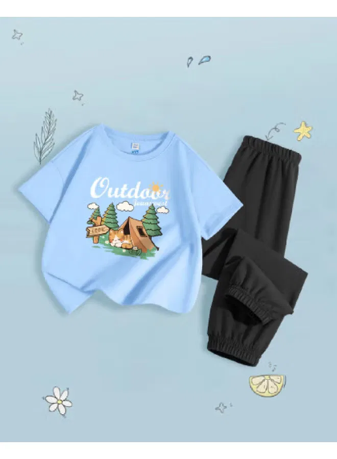 Комплект одежды с принтом для мальчика, модель Anti-Mosquito, Jeanswest, синий