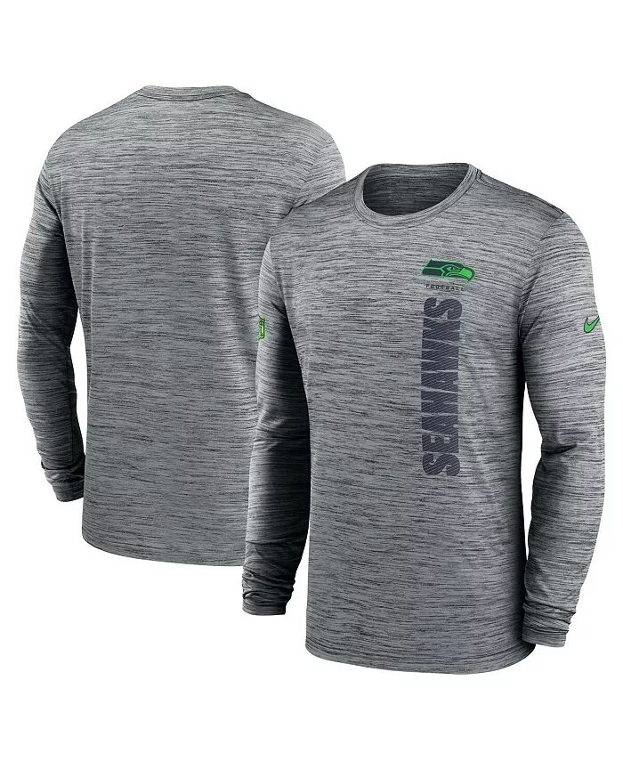 

Мужская серая футболка Seattle Seahawks 2024 Sideline Velocity Performance с длинным рукавом Nike