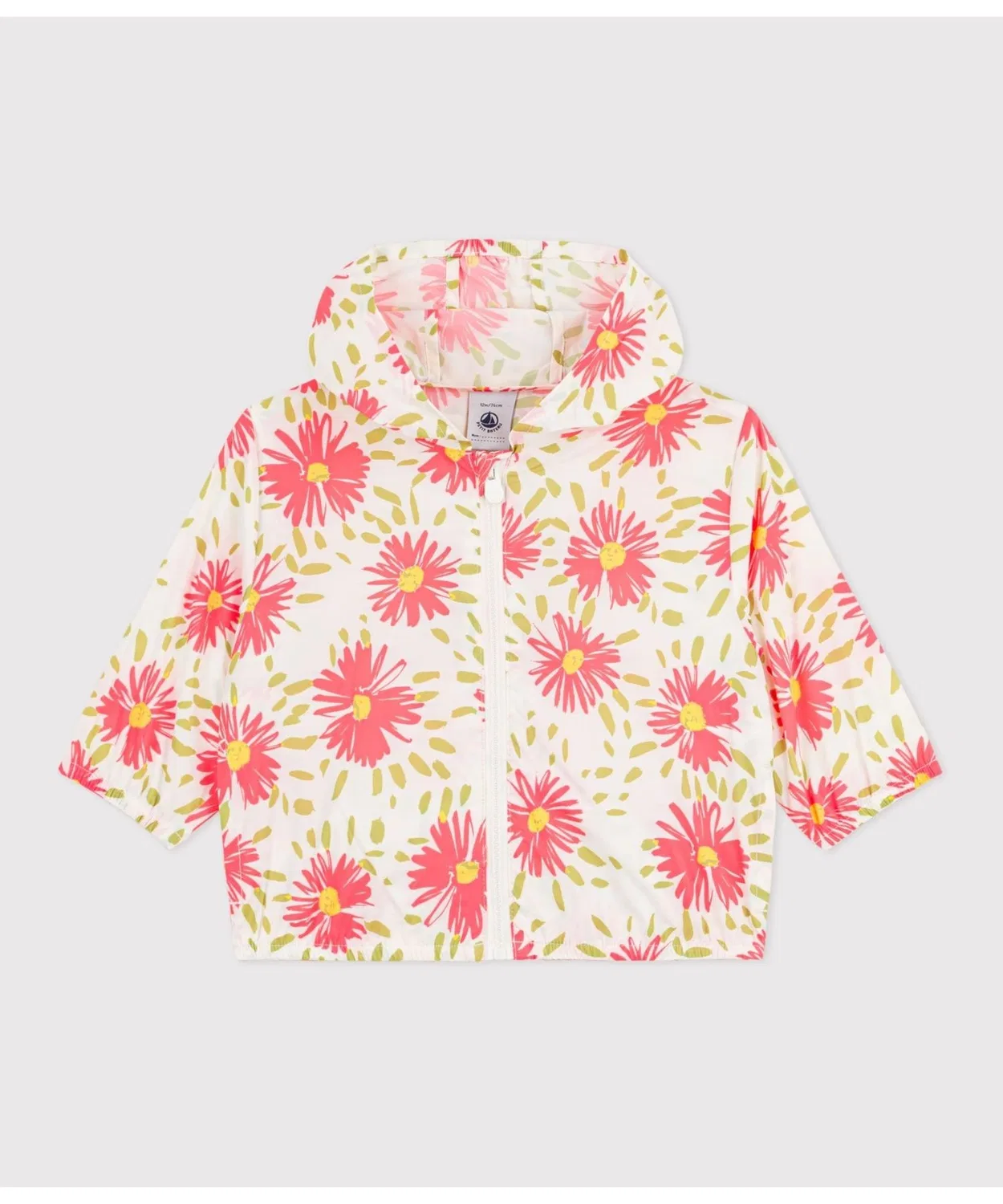 Детская куртка-ветровка с принтом, модель Print Sunbreaker PETIT BATEAU, White