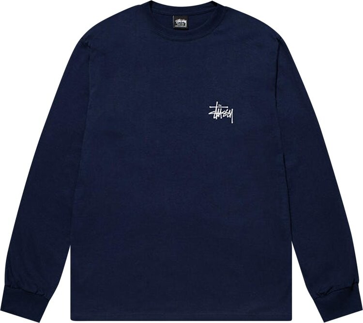

Лонгслив Stussy Basic Long-Sleeve Tee 'Navy', синий