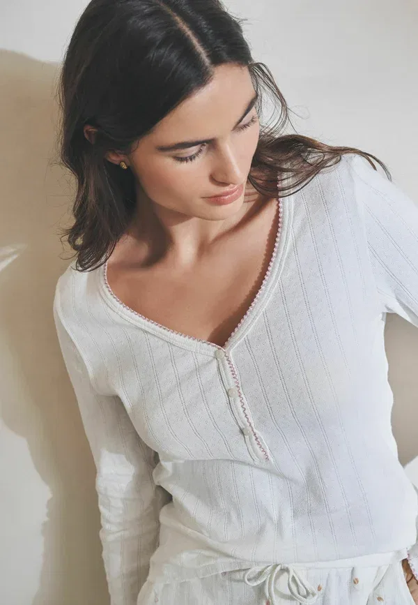 Пижамный комплект с цветочным принтом Regular fit - long sleeve set Next, White Tulip, белый