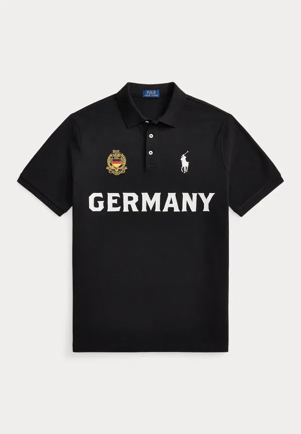 Поло хлопковое Classic Fit Germany, Polo Ralph Lauren, черный — фото 4
