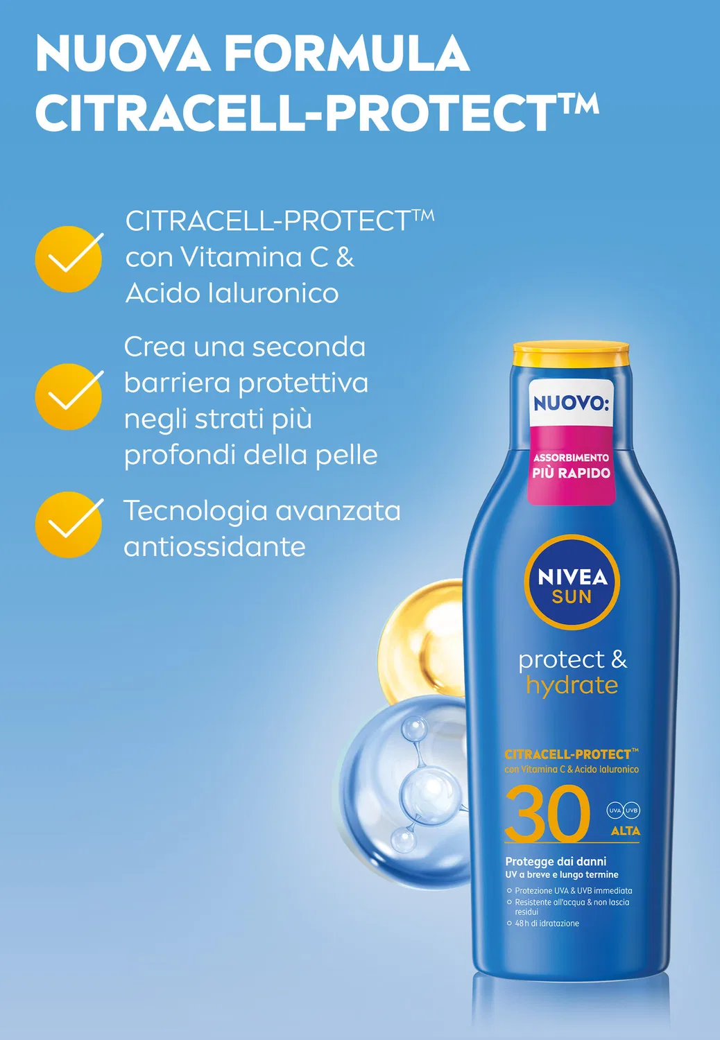 Солнцезащитное молочко с увлажнением NIVEA SUN Schutzende & Hydratisierende, SPF 30, 200 мл — фото 2