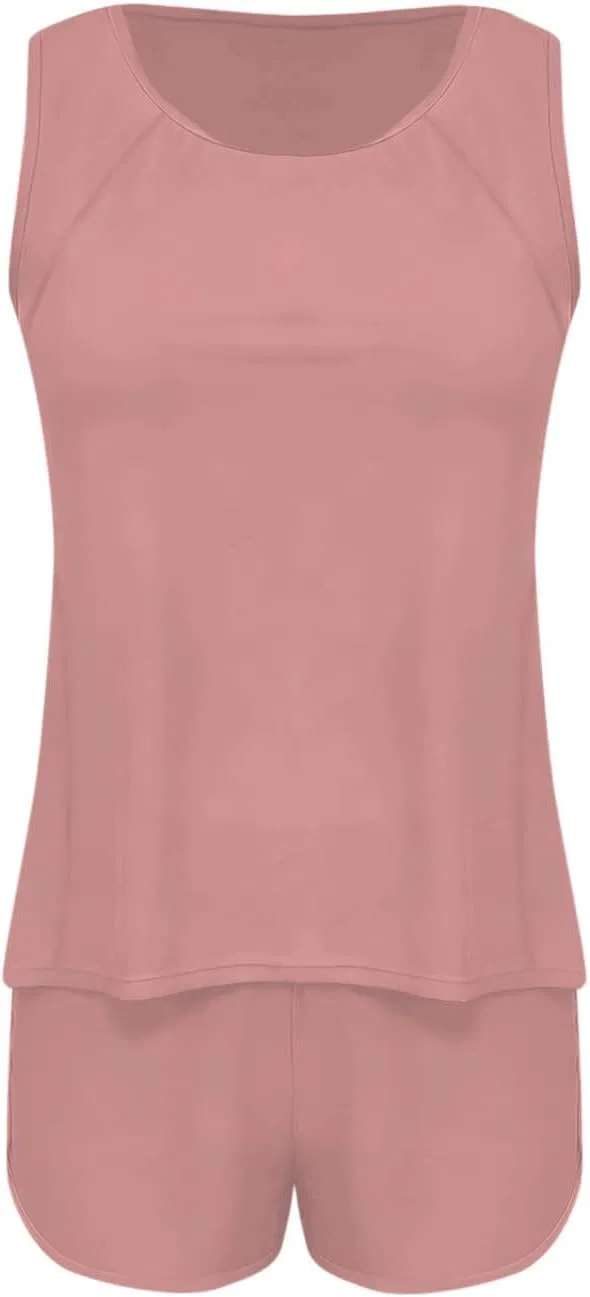 Женский танкини с шортами для утяжки живота, Seamless, Pink — фото 4
