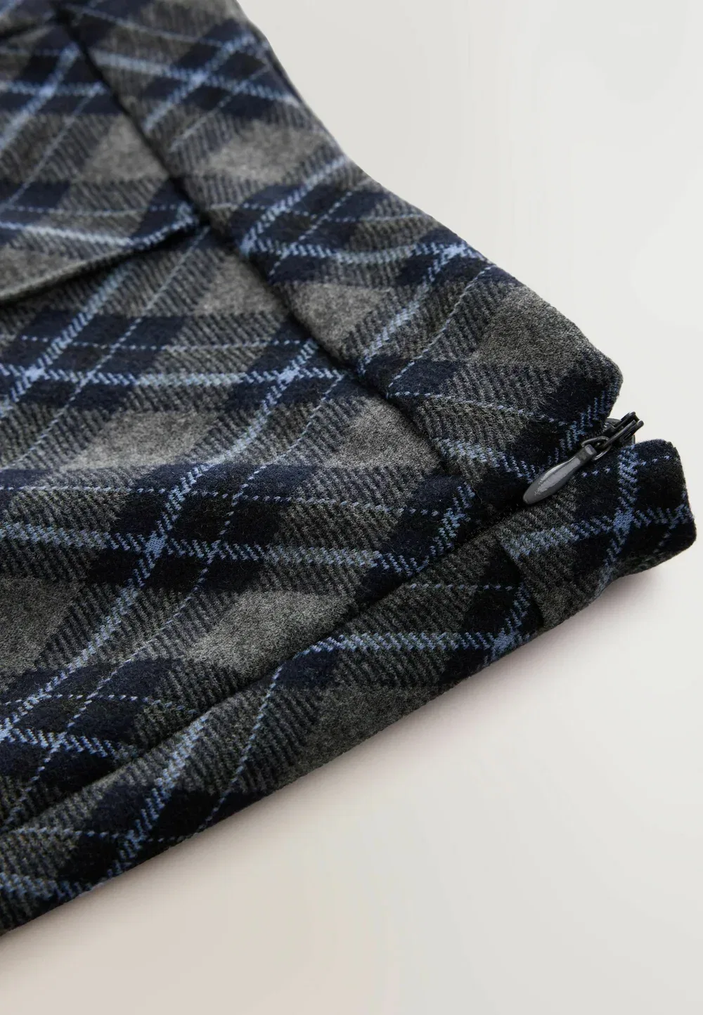 Брюки-Клеш из трикотажа с защипами, укороченные по крою Next, Blue Grey Check — фото 3