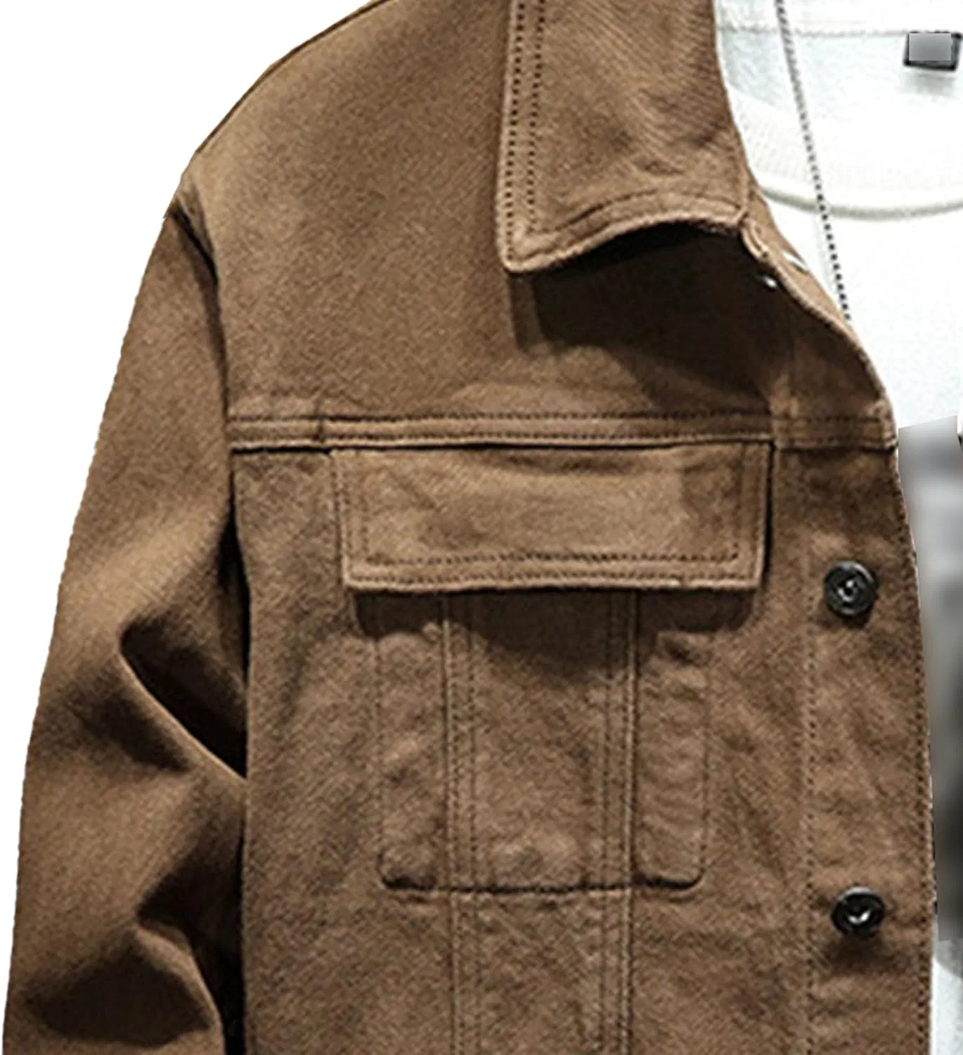 Мужская джинсовая куртка Regular Fit, кофейный — фото 4
