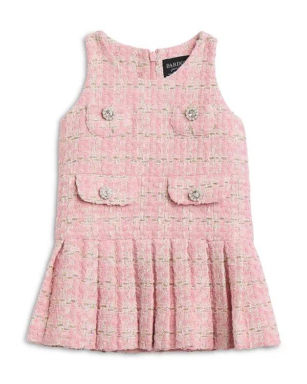 Детское платье для девочек из букле Riley Bardot, Soft Pink