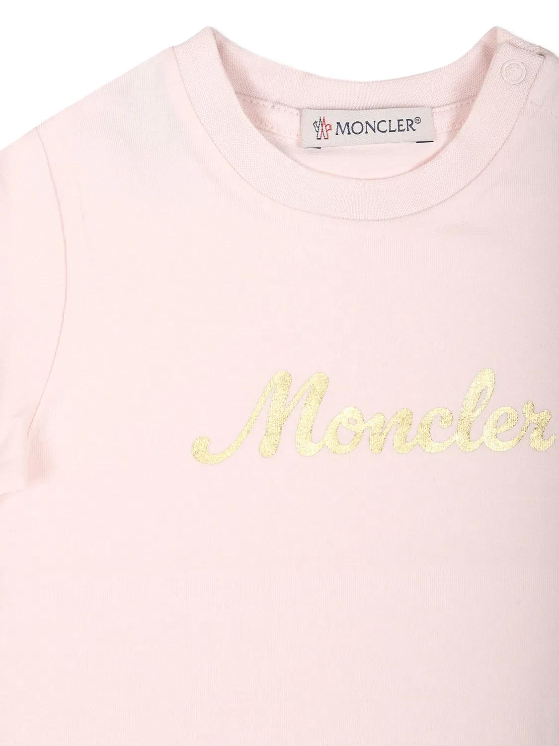 Футболка с принтом логотипа Moncler, розовый — фото 3