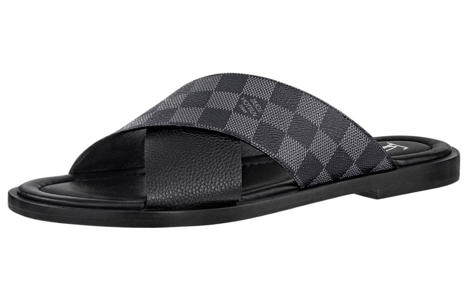

LOUIS VUITTON Тапочки-слайды Foch мужские, черно-серые