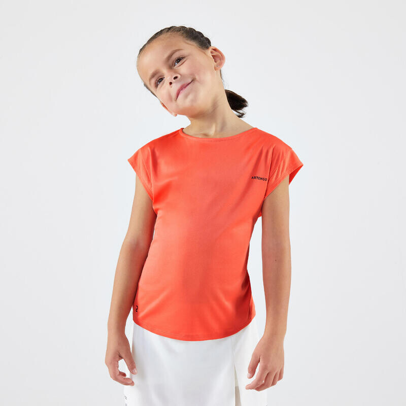 

Теннисная футболка для девочек - TTS Soft кораллово-красный ARTENGO, цвет orange