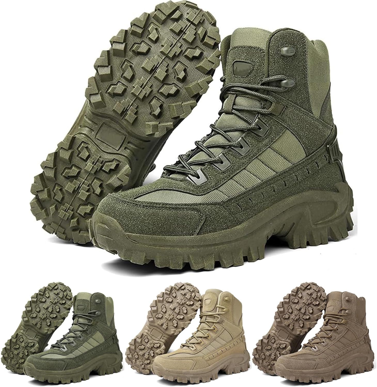 

Мужские ортопедические ботинки с защитой от проколов, водонепроницаемые, против вывихов, для походов Generic, зеленый