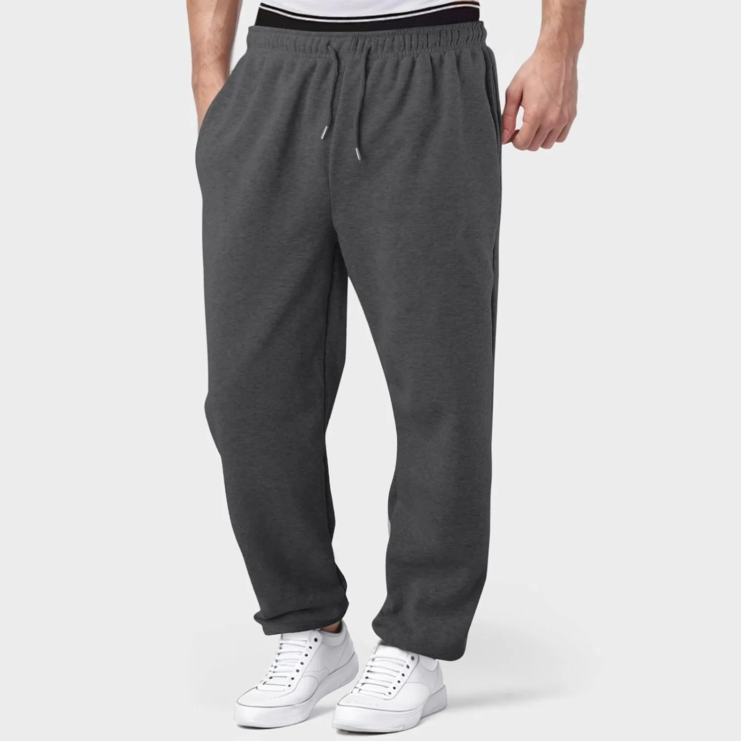 Спортивные брюки для мальчиков, свободные, с карманами, XovLAHzY, A02-dark Gray — фото 2