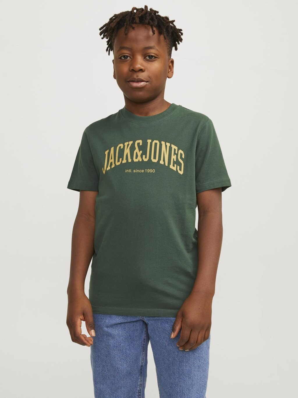 

Футболка с принтом JJEJOSH CREW NECK Jack & Jones Junior, цвет dark green