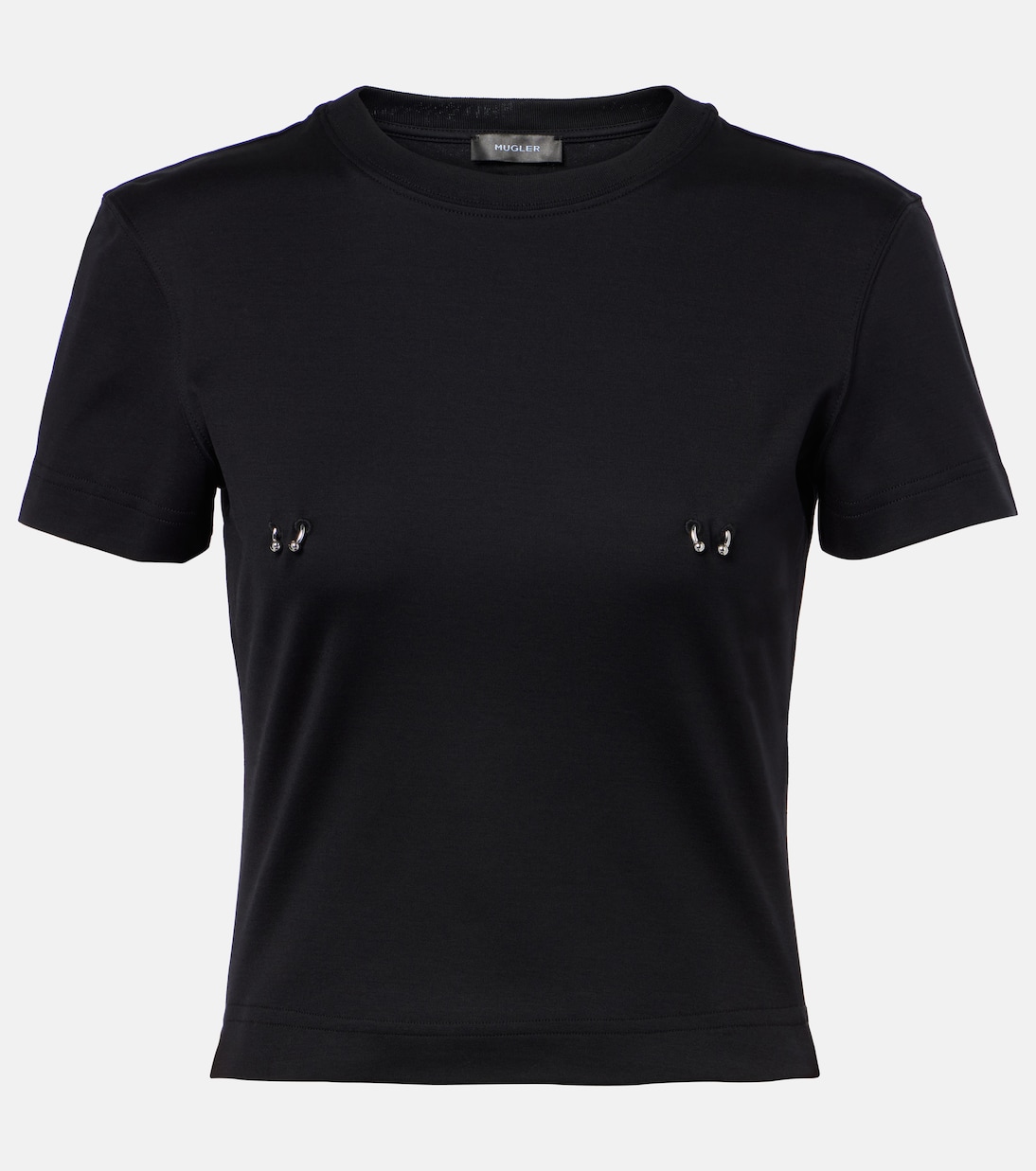 

Топ из хлопка с рюшами Mugler, черный