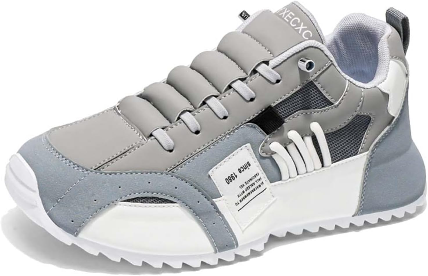 

Мужские лоферы с шнуровкой и без застежек, с круглым носком, с прошивкой, повседневные сетчатые, дышащие, низкие, удобные, модные кроссовки для улицы и прогулок Generic, серый