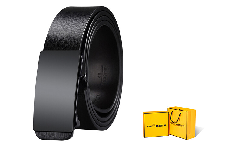 

Кожаный ремень унисекс Free Rabbitⅱ, Подарочная коробка Черный + активный желтый