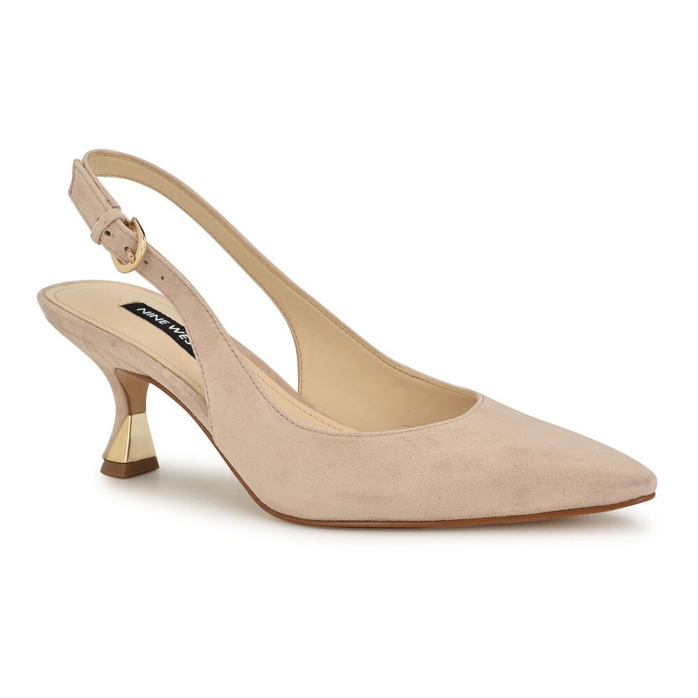 

Женские модельные туфли Nine West Jannit с острым носком и пяткой на пятке, цвет Light Natural Suede