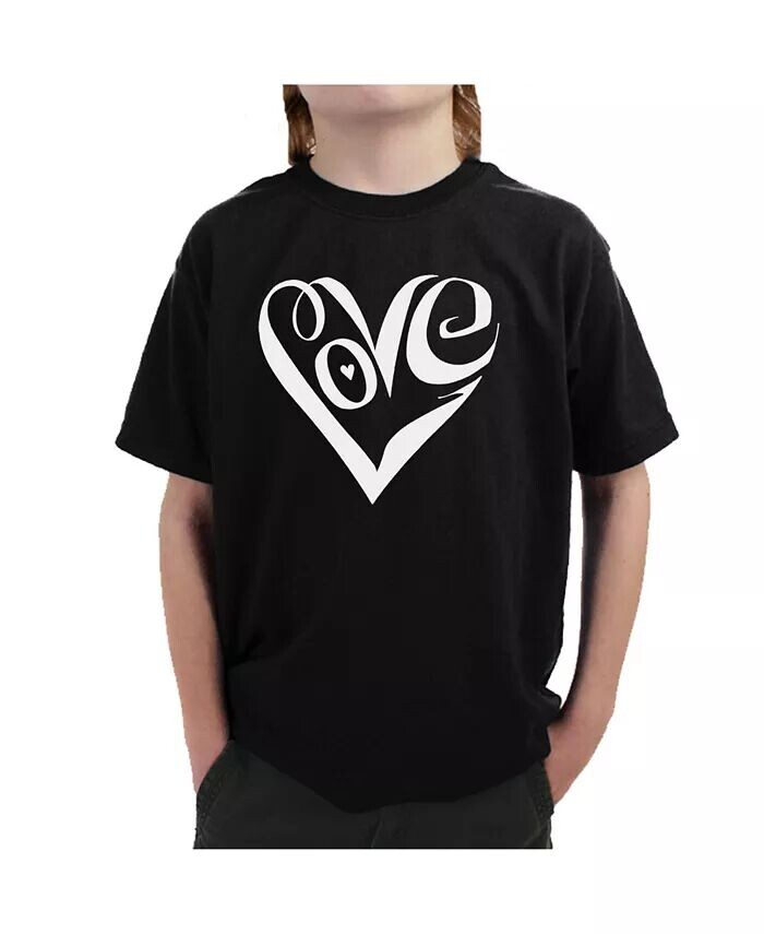 

Футболка для мальчика с надписью Word Art - Script Love Heart La Pop Art, красный