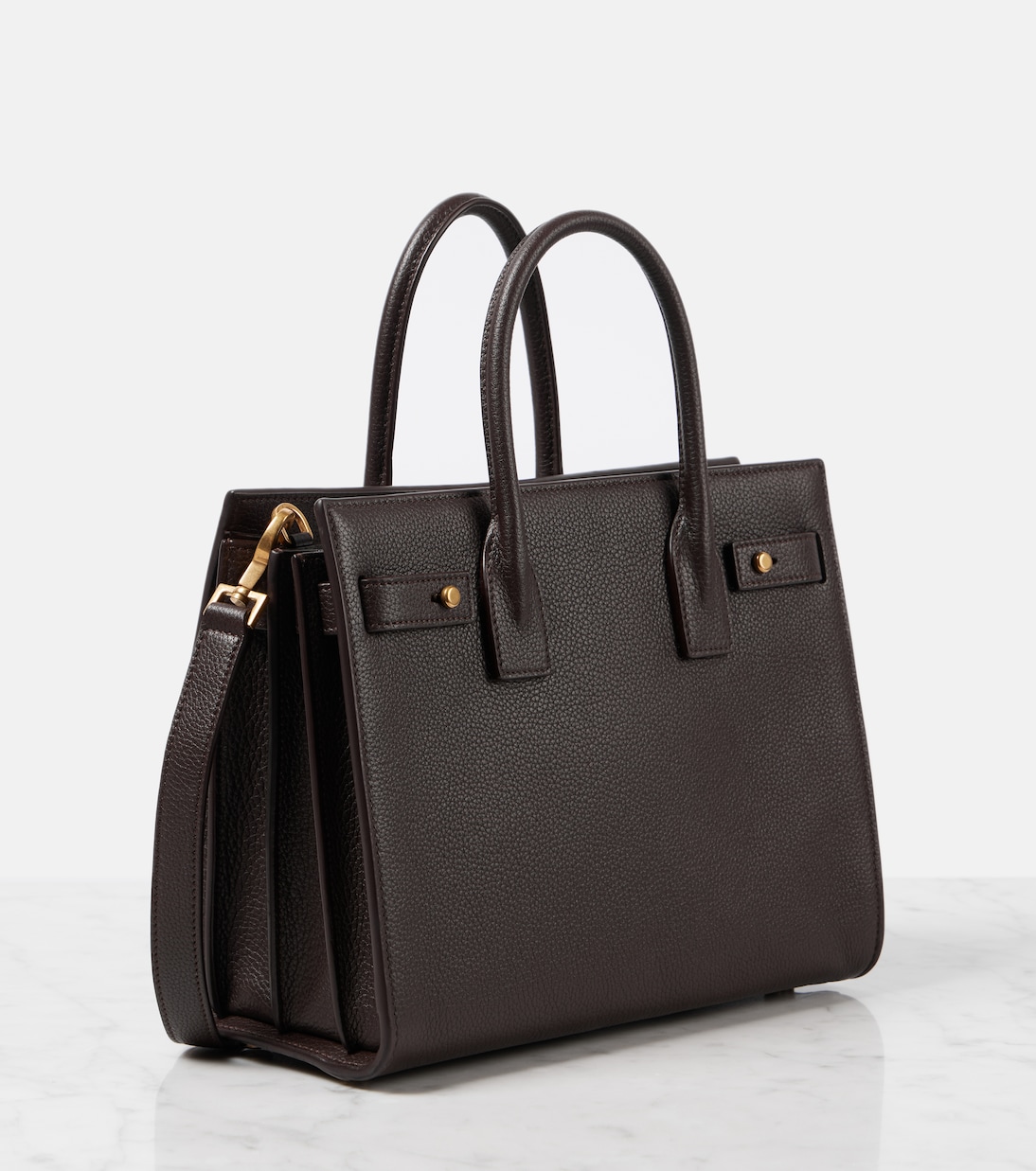 Кожаная сумка-тоут Sac De Jour Baby Saint Laurent, Arabica — фото 4