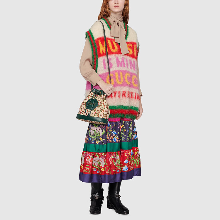 Жилетка женская Gucci с принтом, красный / белый / розовый — фото 2