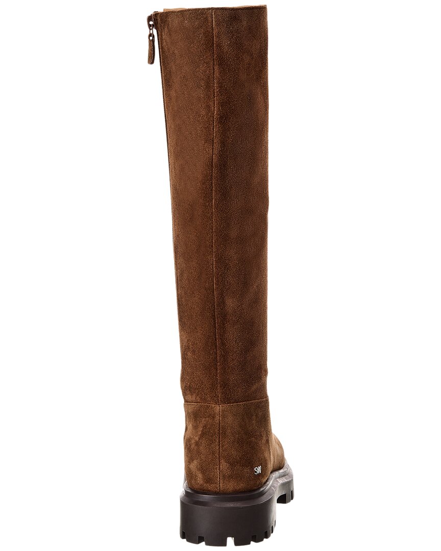 Сапоги Stuart Weitzman Ultra Lug Suede до колена, коричневый — фото 3