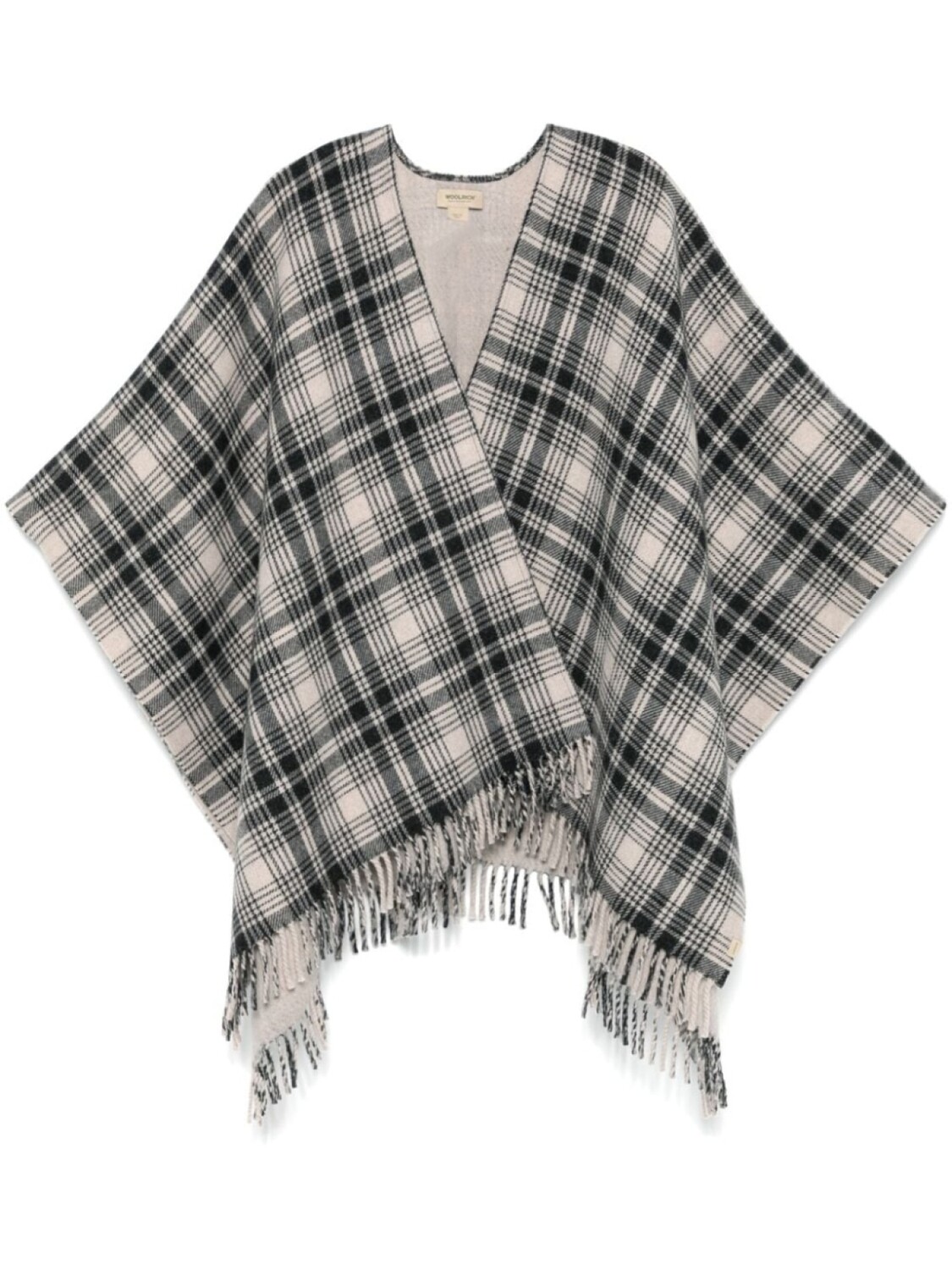 

Woolrich кейп в клетку, черный