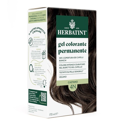 

Краска для волений Permanent 4N Brown 170ml - Ammonia-Free 100% Coverage