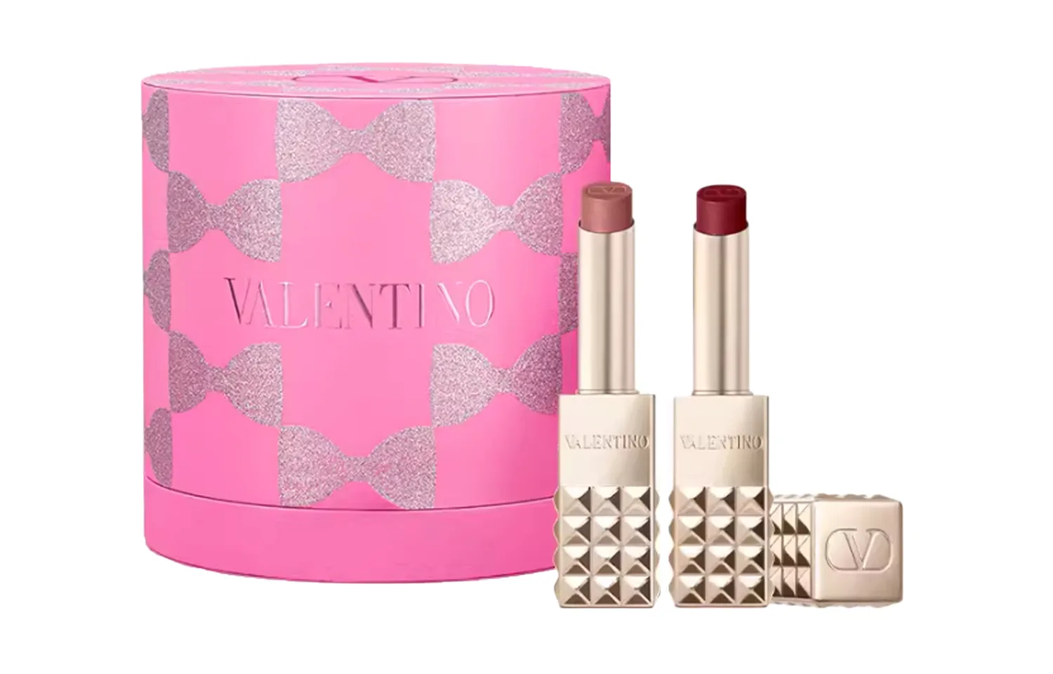 Valentino Помада-стик матовая двухцветная с увлажняющим эффектом 2.3г+2.3г, Studded Lipstick 134R+Stud Lipstick 508R