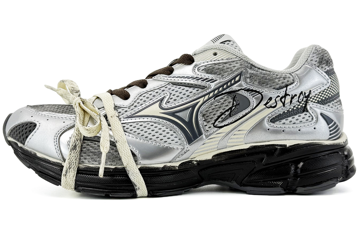 

Speed Cushioning, Wear Resistant низкие кроссовки для бега на длинные дистанции, спринта и повседневной носки Unisex Mizuno, светло-серый