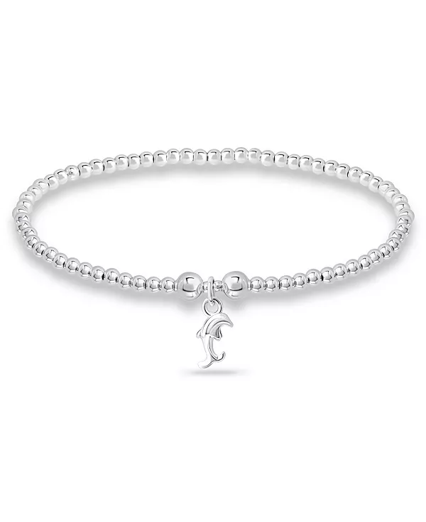 

Браслет с подвеской в виде дельфина из бисера, посеребренный Macy'S, silver