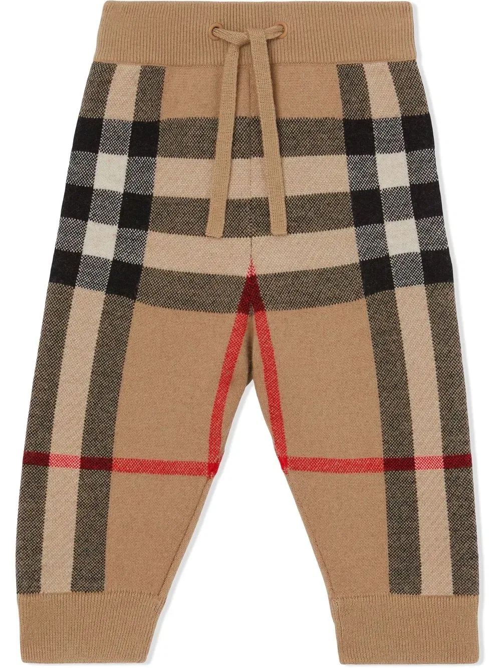 Проверьте тонкие трикотажные брюки Burberry Kids, коричневый