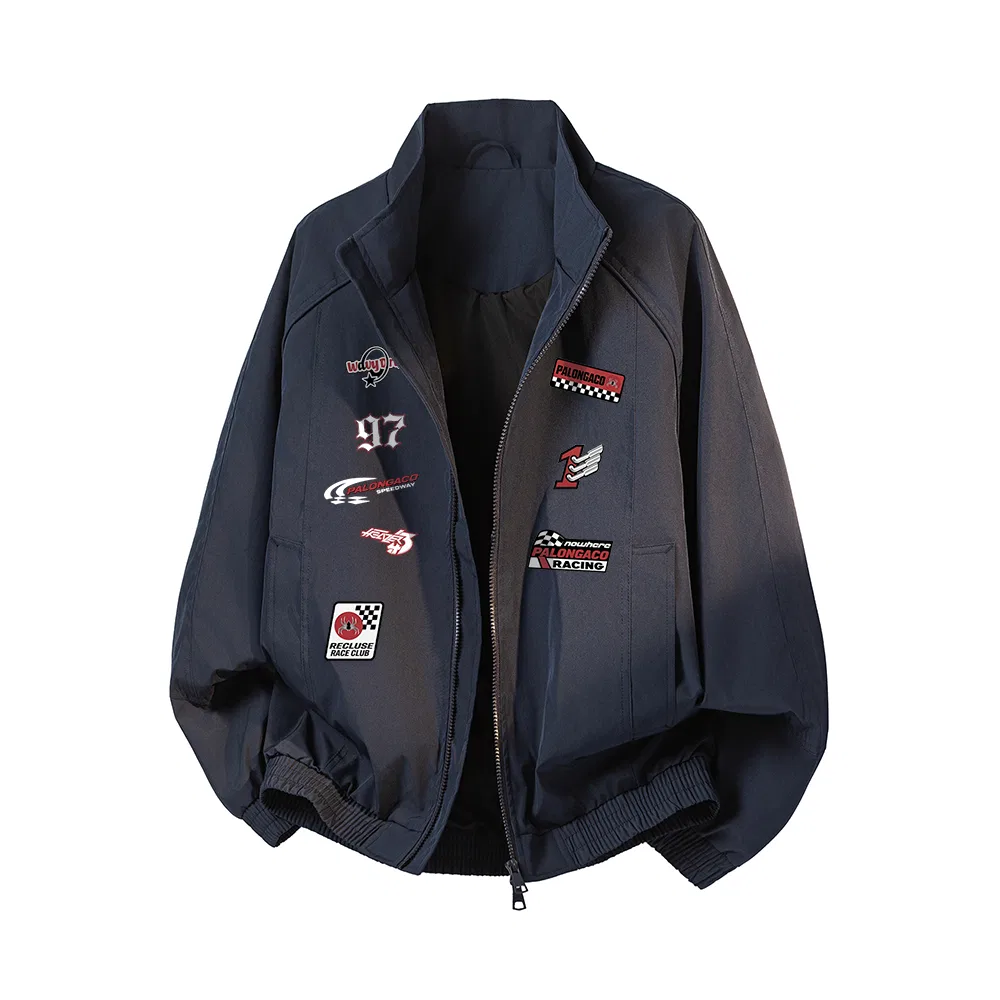 Детская куртка с воротником-стойкой, прямого кроя Stand Collar, PAL ONGACO, Navy Blue