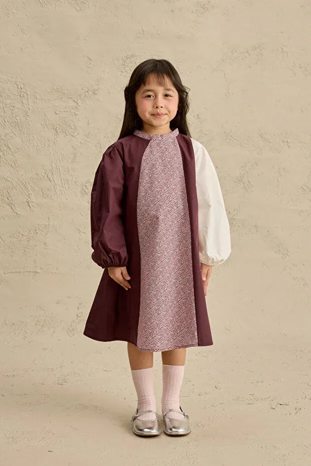 Детское платье с рукавом-фонарик Fahhar Kids, Plum