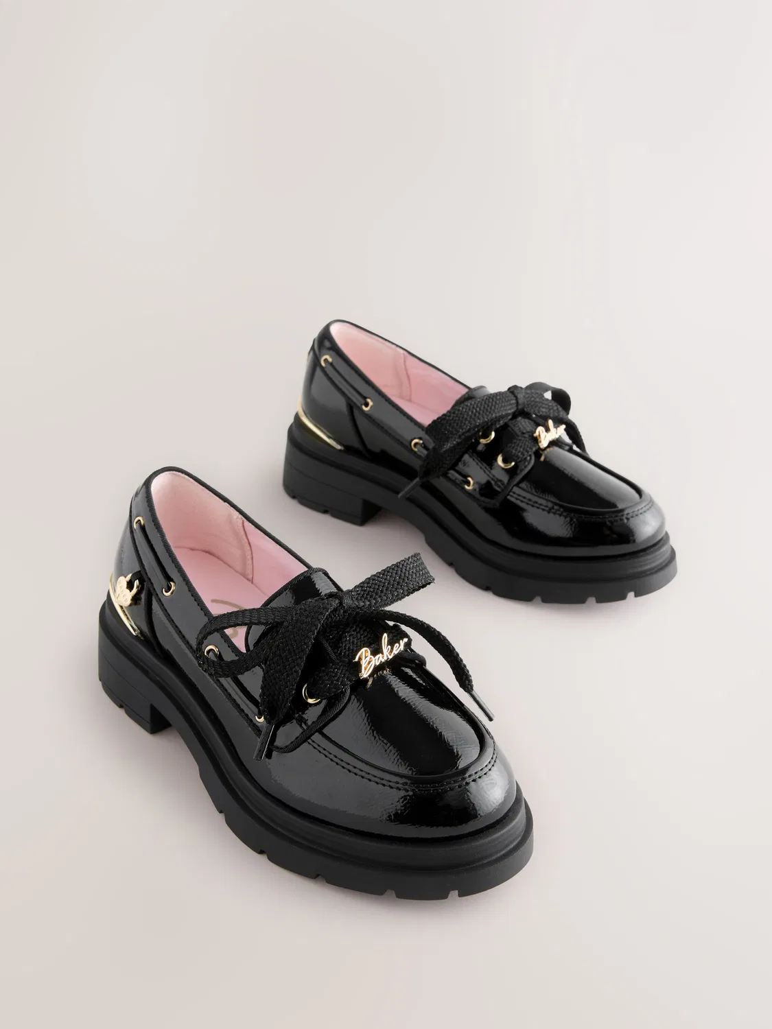 Туфли-лодочки Patent Chunky Boat Shoe Baker by Ted Baker, черный
