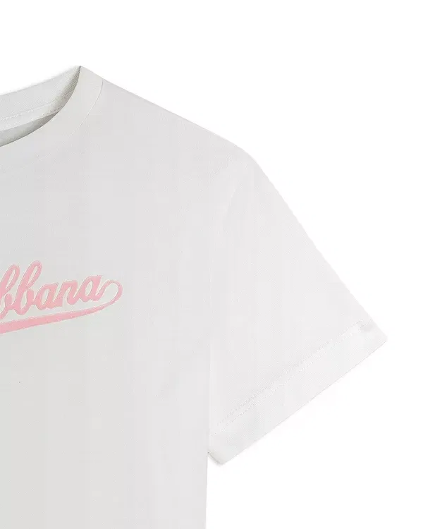 Детская футболка для девочек с принтом Dolce & Gabbana, белый — фото 4