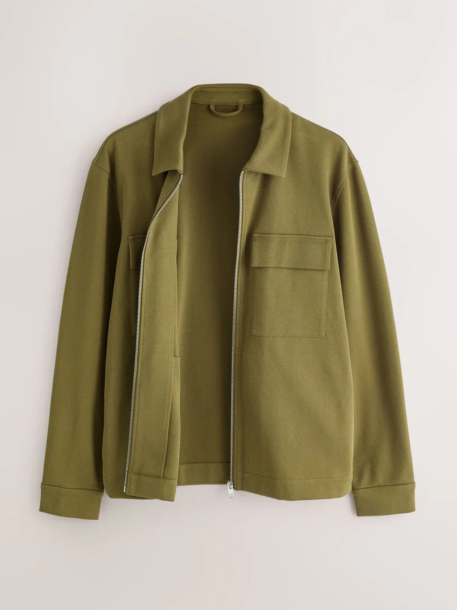 Куртка Next Between-Season Jacket 'N. Premium' в оливковом цвете — фото 2