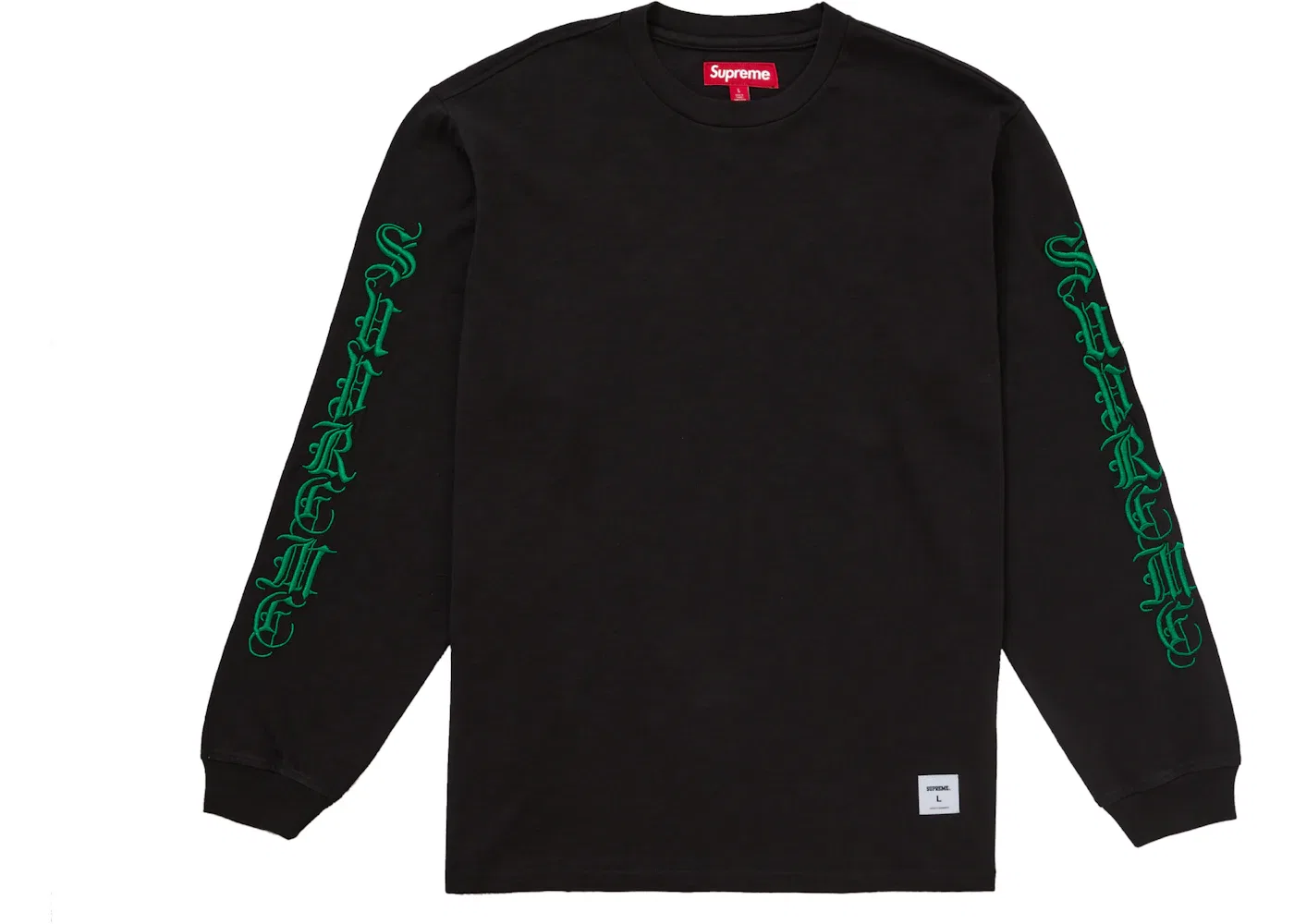 Мужская футболка с длинным рукавом Supreme Old English L/S Top, Black