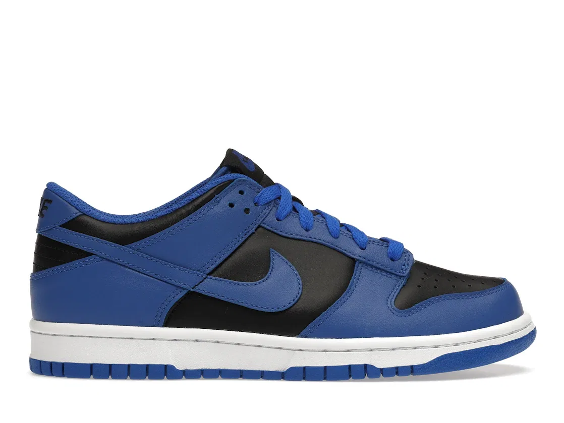 Детские кроссовки на шнуровке Nike Dunk Low Retro, Black/Hyper Cobalt/White