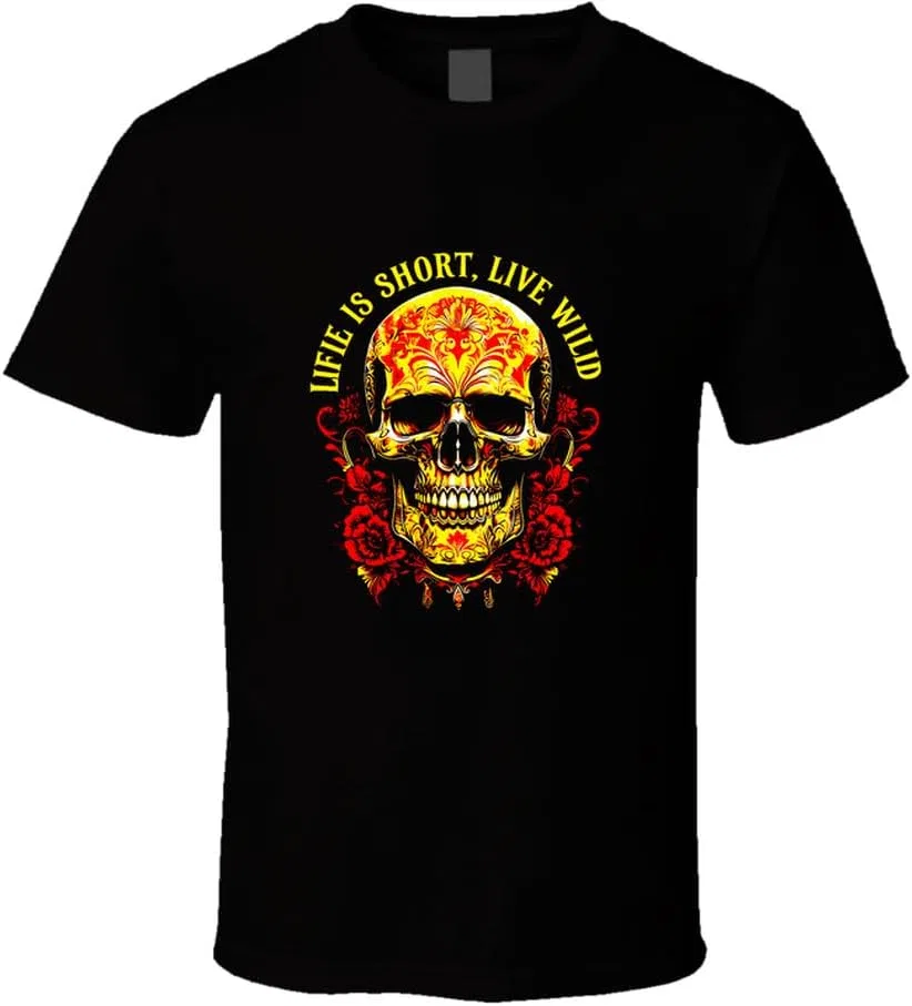 Мужская футболка с принтом Life is Short, Live Wild, Black