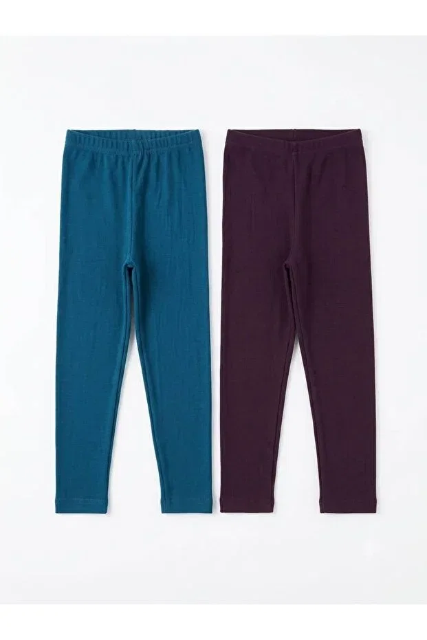 Детские леггинсы для девочек хлопковые 2 шт. Fun Kids Colthinig, Turquoise-Cherry