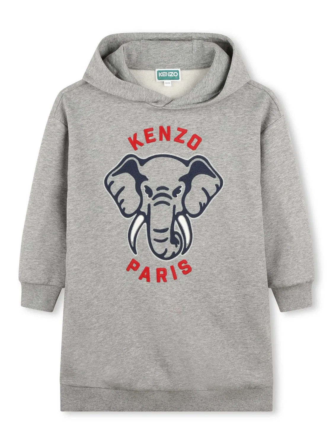 Платье-худи с принтом слона Kenzo, серый