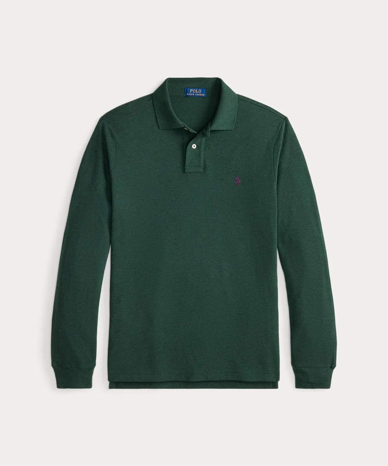Мужская поло с длинным рукавомCustom Slim Polo Ralph Lauren, Green — фото 2