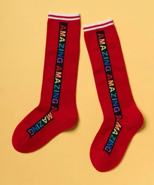 Детские носки с неоновым радужным логотипом, модель Rainbow Logo, tutuanna, Red