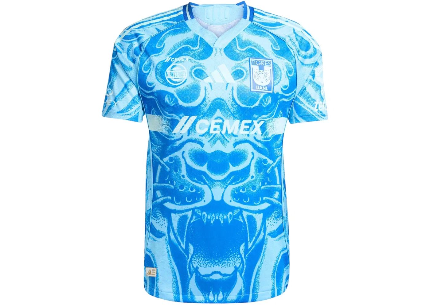 Мужская футбольная джерси Tigres Uanl 25/26 Away Authentic Jersey Adidas, Semi Blue Burst Semi Flash Aqua