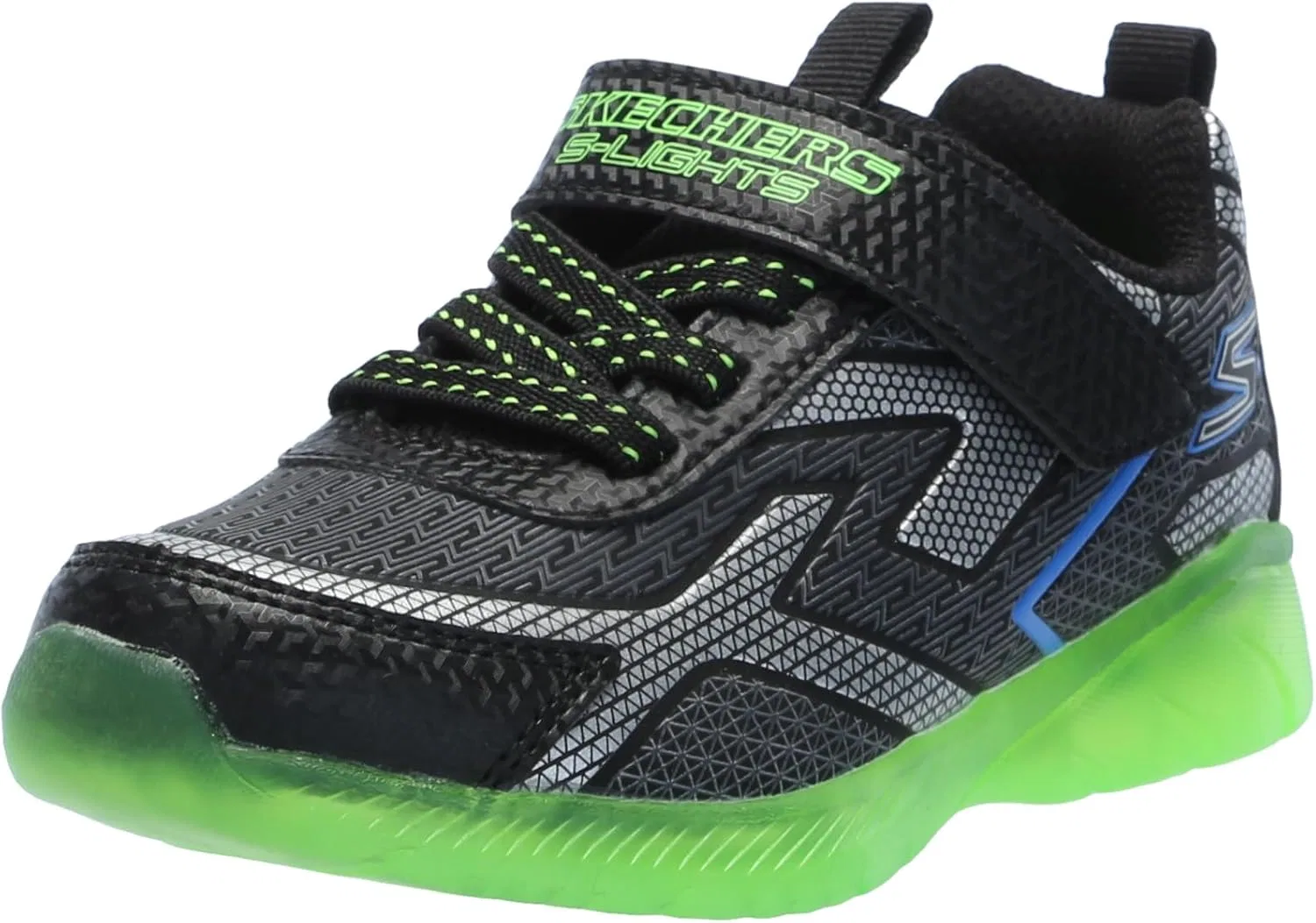 Детские кроссовки для мальчиков со светящейся подошвой Grid Flash Skechers, Black/Blue