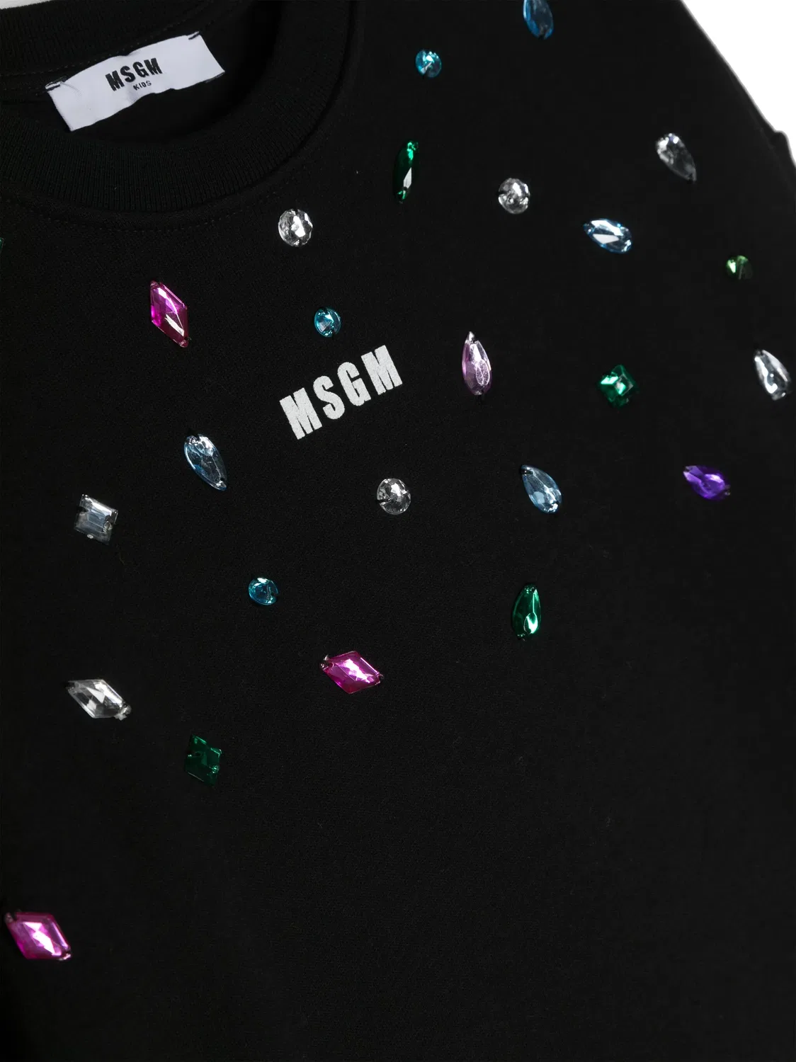 MSGM Черное платье‑свитшот с кристаллами — фото 2