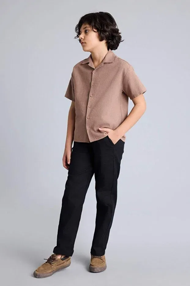 Детские брюки для мальчиков хлопковые Regular Fit Defacto, Black — фото 2